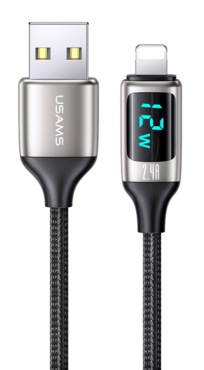 USAMS καλώδιο Lightning σε USB US-SJ543, 2.4A, 1.2m, ασημί