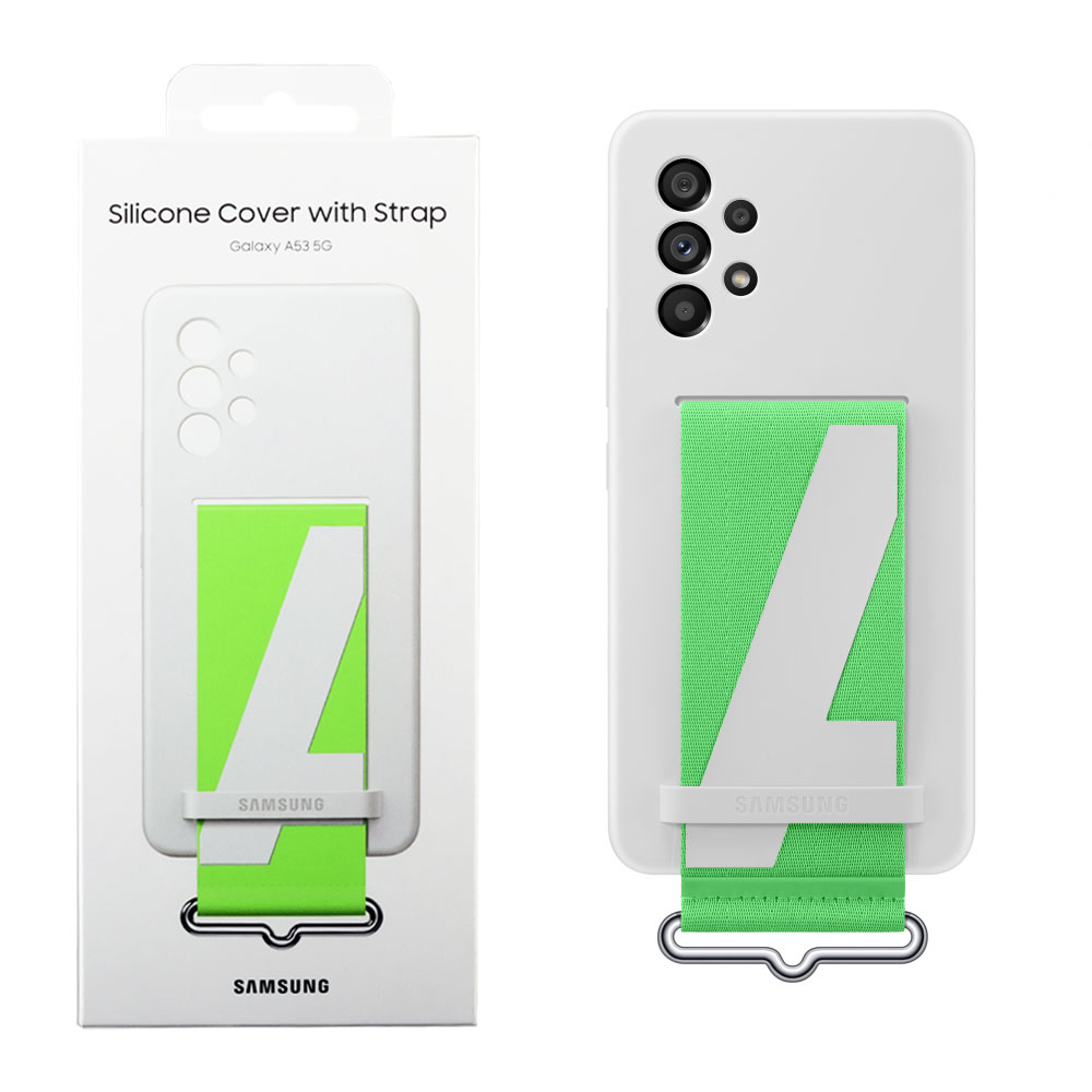 ΘΗΚΗ SAMSUNG A53 5G A536 SILICONE COVER WITH STRAP EF-GA536TWEGWW WHITE PACKING OR