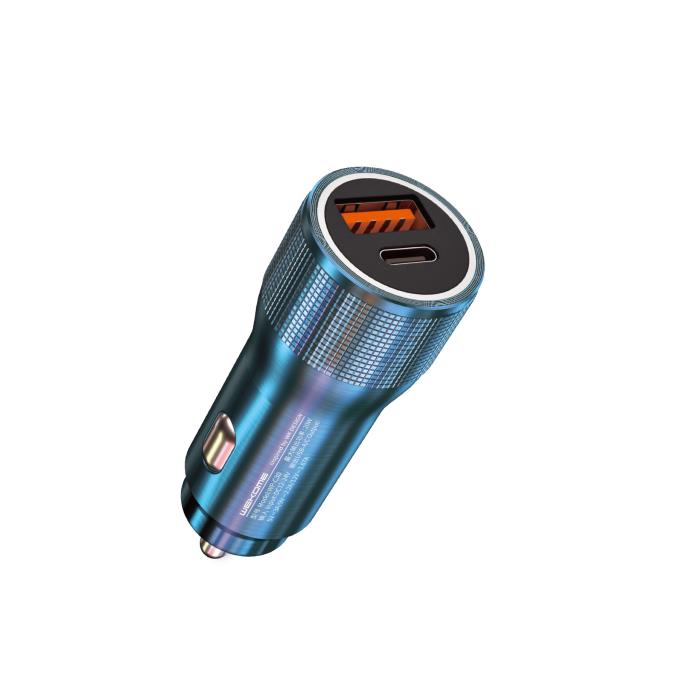 Car Charger WK 20W PD+USB QC3.0 Blue WP-C30 0