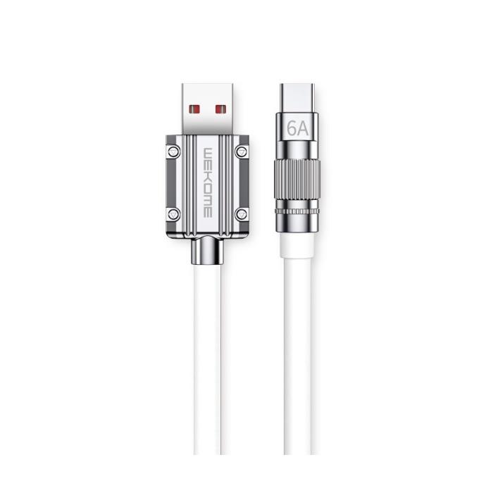 Charging Cable WK TYPE-C White 1m WDC-186 6A 0