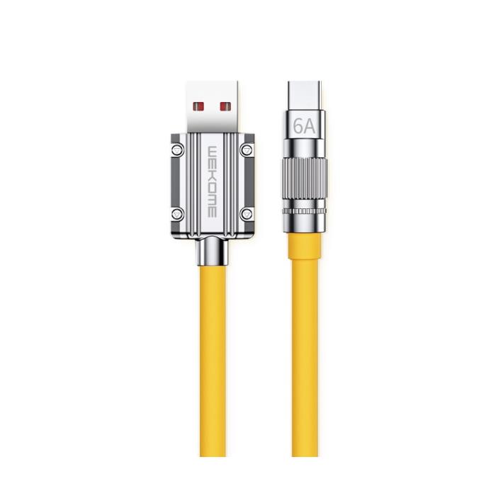 Charging Cable WK TYPE C Yellow 1m WDC-186 6A 0