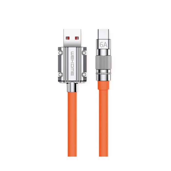 Charging Cable WK TYPE-C Orange 1m WDC-186 6A 0