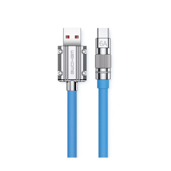 Charging Cable WK TYPE-C Blue 1m WDC-186 6A 0