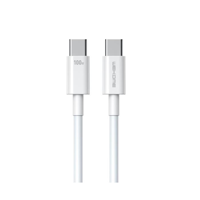 Charging Cable WK 100W TYPE-C/TYPE-C White 1m WDC-182 5A 0