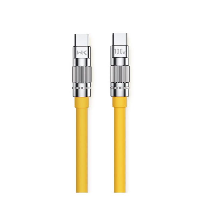 Charging Cable WK 100W TYPE-C/TYPE-C Yellow 1m WDC-188 6A 0