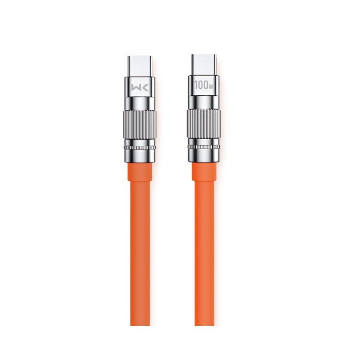 Charging Cable WK 100W TYPE-C/TYPE-C Orange 1m WDC-188 6A 0