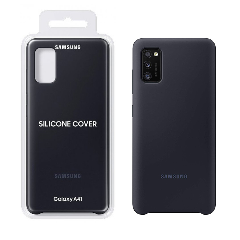 ΘΗΚΗ SAMSUNG A41 A415 SILICONE COVER EF-PA415TBEGEU BLACK PACKING OR