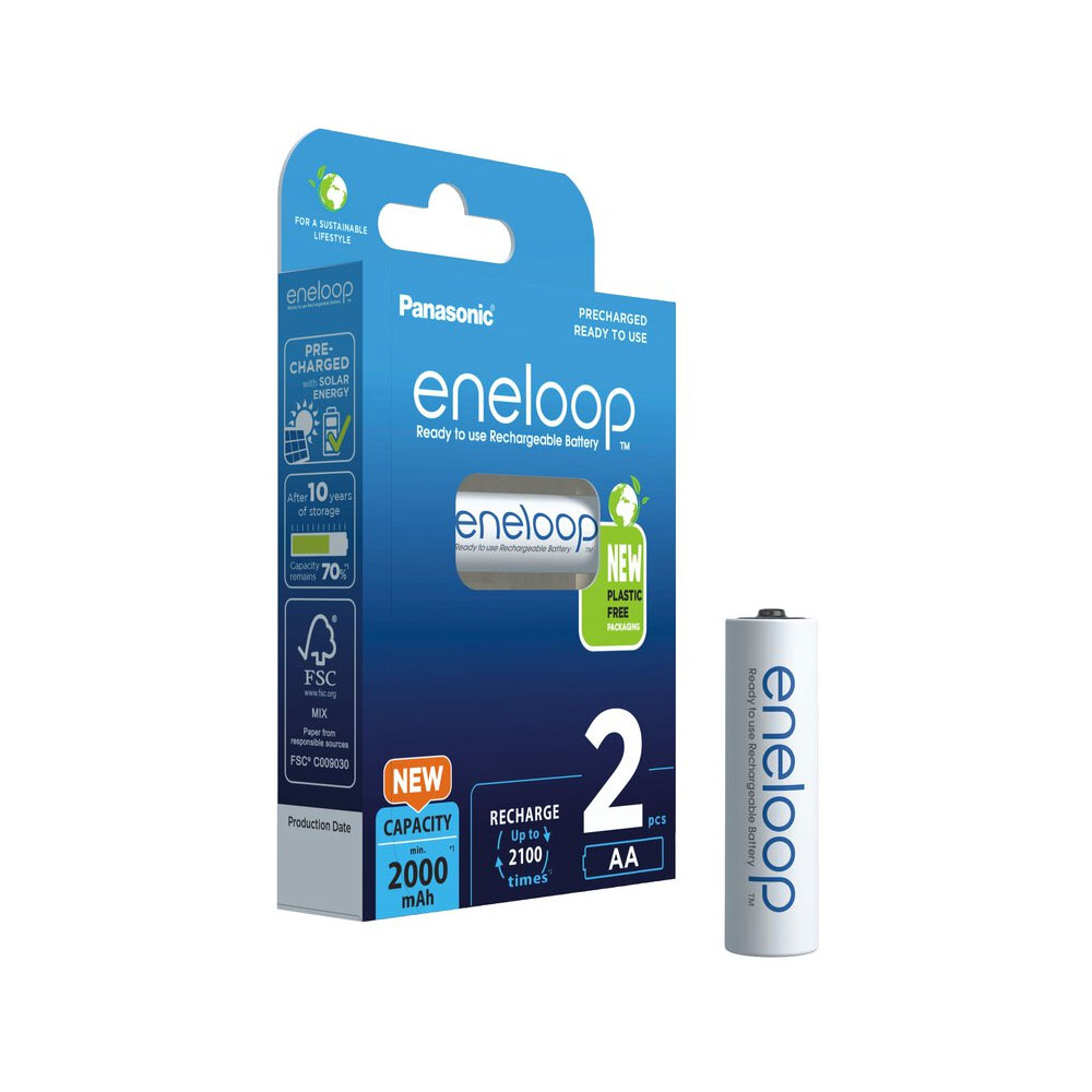 PANASONIC ENELOOP ΕΠΑΝΑΦΟΡΤΙΖΟΜΕΝΕΣ ΜΠΑΤΑΡΙΕΣ AA/HR06 2000mAh Ni-Mh BK-3MCDE/2BE 2/BLISTER