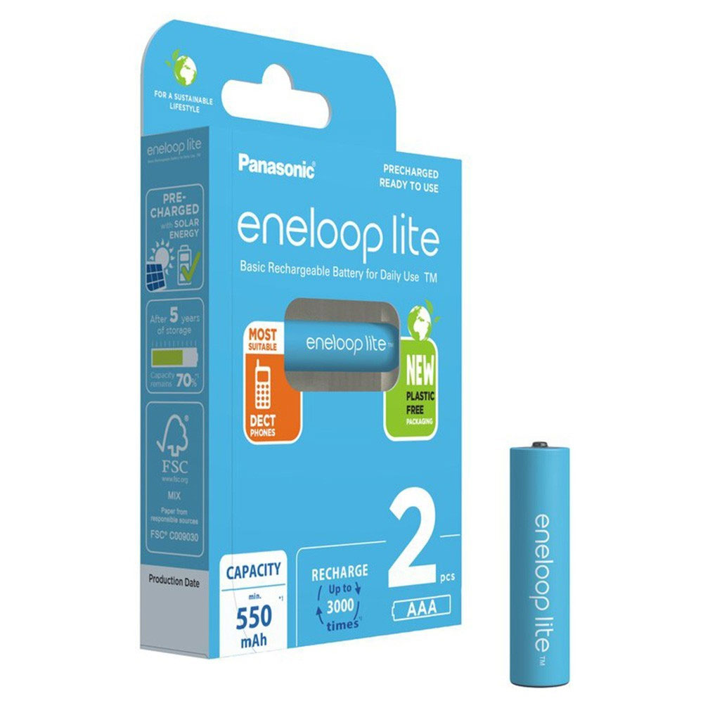 PANASONIC ENELOOP LITE ΕΠΑΝΑΦΟΡΤΙΖΟΜΕΝΕΣ ΜΠΑΤΑΡΙΕΣ AAA/HR03 550mAh Ni-Mh BK-4LCCE/2BE 2/BLISTER