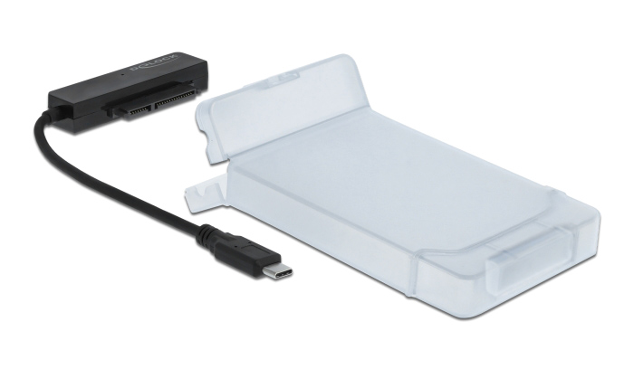 DELOCK αντάπτορας USB-C σε SATA 64084 με θήκη για 2.5" HDD/SSD, 6Gbps