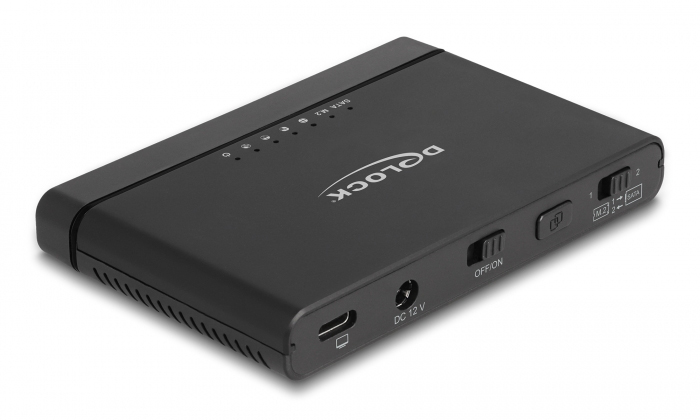 DELOCK θήκη M.2 NVMe & SATA SSD/HDD 64190, 10Gbps, λειτουργία κλώνου