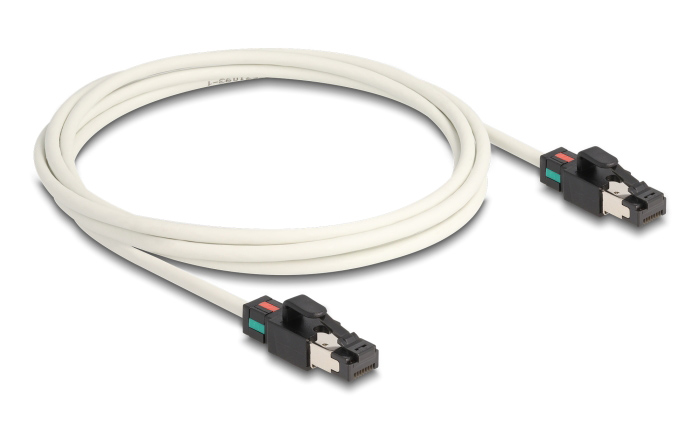 DELOCK καλώδιο δικτύου 80170 CAT6A S/FTP, περιστρεφόμενα clips, 2m λευκό