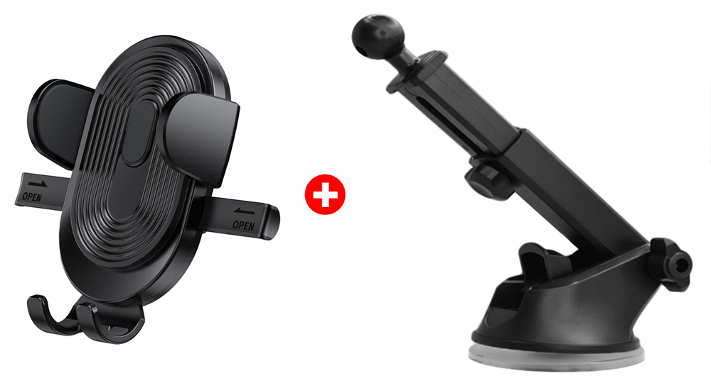 POWERTECH βάση smartphone αυτοκινήτου για ταμπλό, BNDL-0162, μαύρη