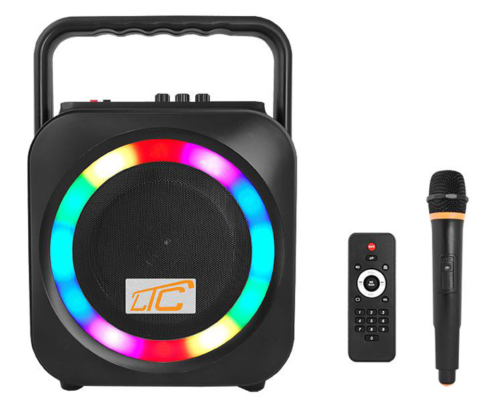 LTC φορητό ηχείο LXPA100 με μικρόφωνο, 15W RMS, BT/TF/USB/AUX, FM, μαύρο