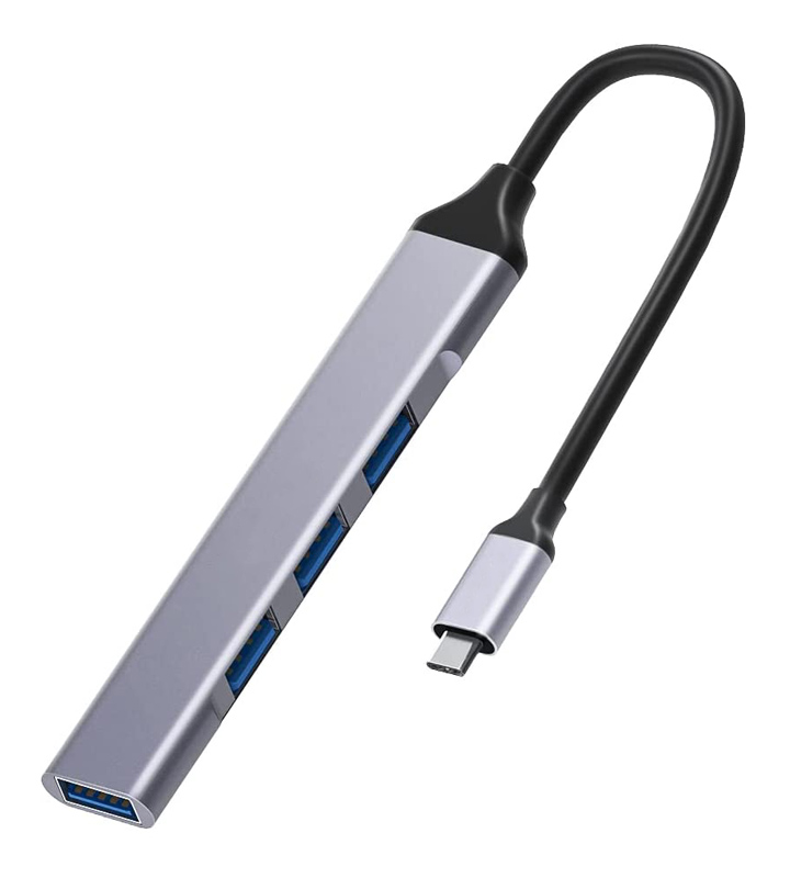 POWERTECH USB-C hub PTH-079, 4x USB θύρες, γκρι
