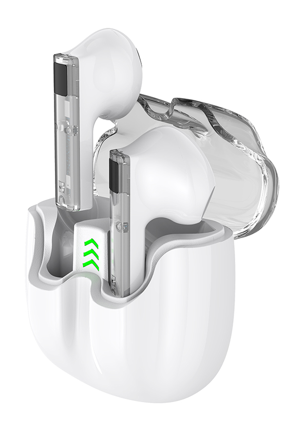CELEBRAT earphones με θήκη φόρτισης TWS-W27, True Wireless, Φ13mm, λευκά