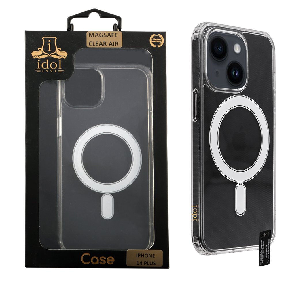 IDOL 1991 ΘΗΚΗ IPHONE 14 PLUS 6.7" MAGSAFE ANTISHOCK CLEAR AIR BACK COVER TPU CAMERA GUARD ΔΙΑΦΑΝΗ