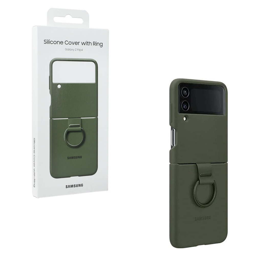 ΘΗΚΗ SAMSUNG GALAXY Z FLIP 4 5G F721 SILICONE COVER WITH RING EF-PF721TGEGWW KHAKI PACKING OR