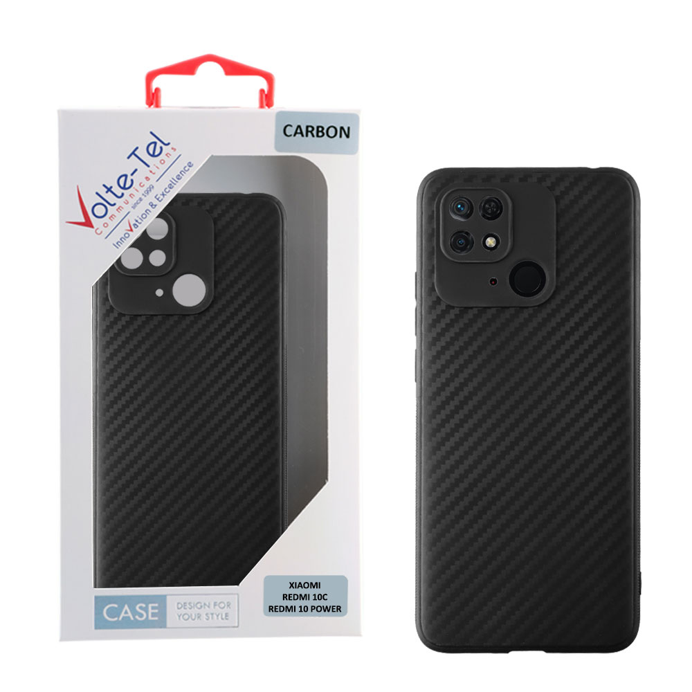 VOLTE-TEL ΘΗΚΗ XIAOMI REDMI 10C/REDMI 10 POWER 6.71" CARBON CAMERA PROTECTIVE BLACK