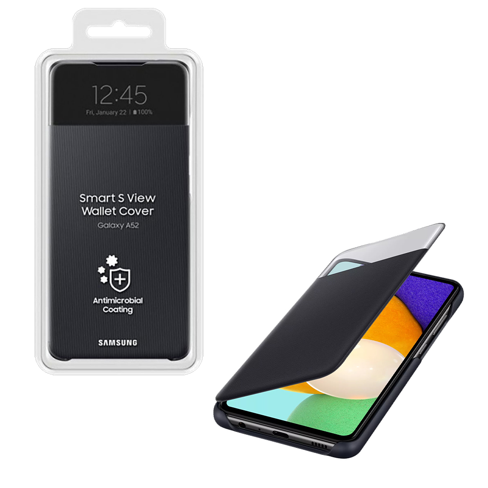 ΘΗΚΗ SAMSUNG A52S/A52 A525/A526/A528 S VIEW WALLET COVER EF-EA525PBEGEE BLACK PACKING OR