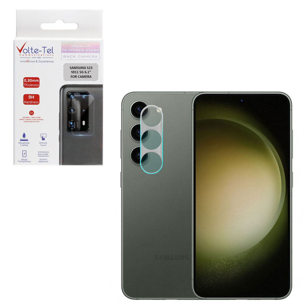 VOLTE-TEL TEMPERED GLASS SAMSUNG S23 5G 6.1" 9H 0.30mm FOR CAMERA