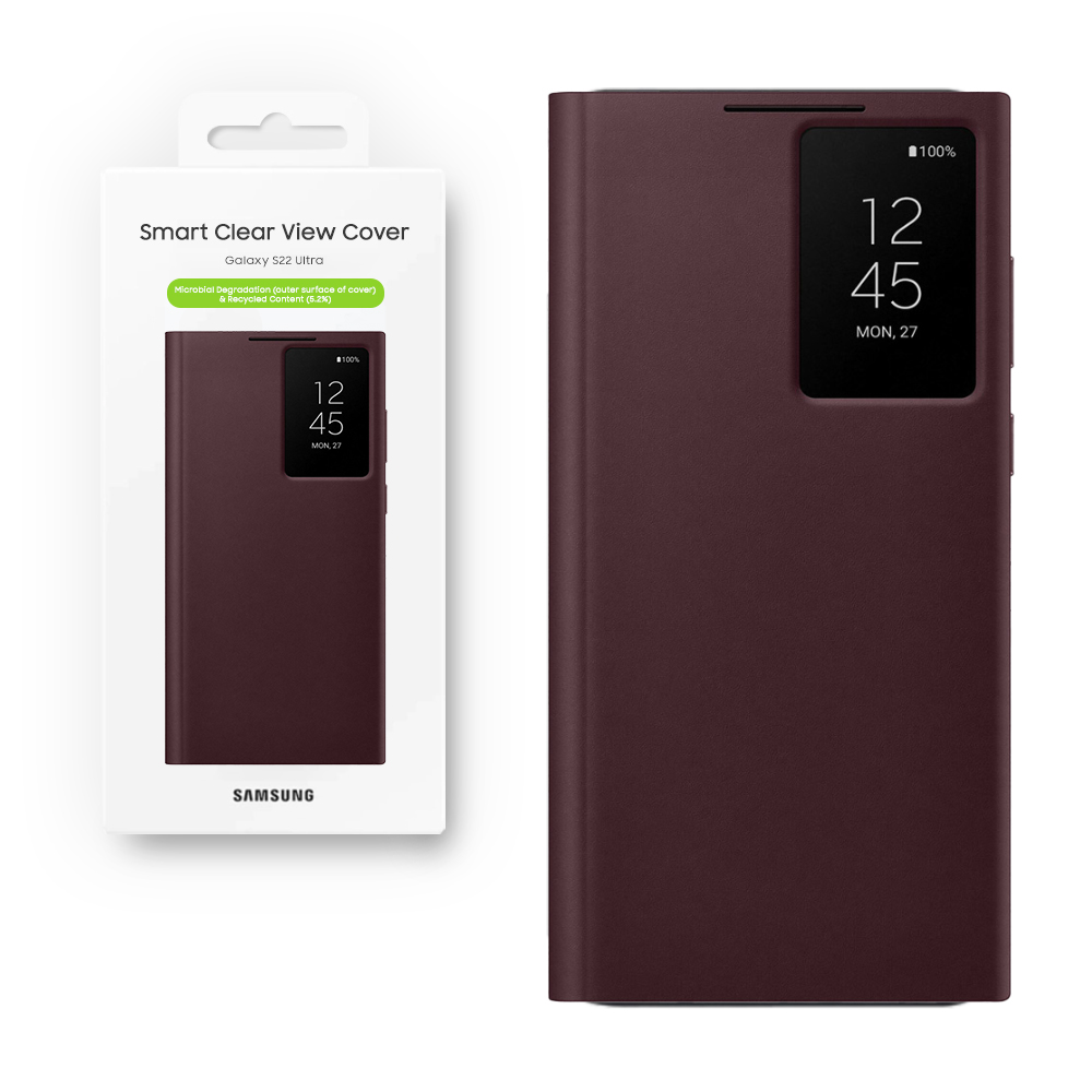 ΘΗΚΗ SAMSUNG S22 ULTRA 5G S908 CLEAR VIEW COVER EF-ZS908CEEGEE BURGUNDY PACKING OR