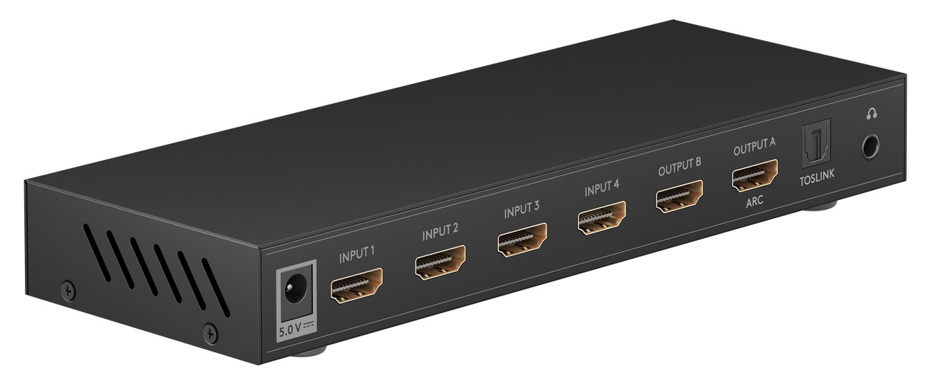 GOOBAY HDMI matrix switch 58478, τηλεχειριστήριο, 4 σε 2, 4K/30Hz, μαύρο