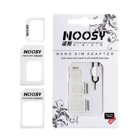 NOOSY Nano SIM & Micro SIM Adapter Set, λευκό