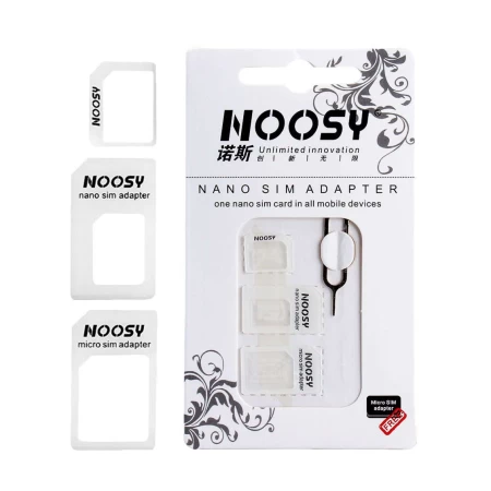 NOOSY Nano SIM & Micro SIM Adapter Set, λευκό