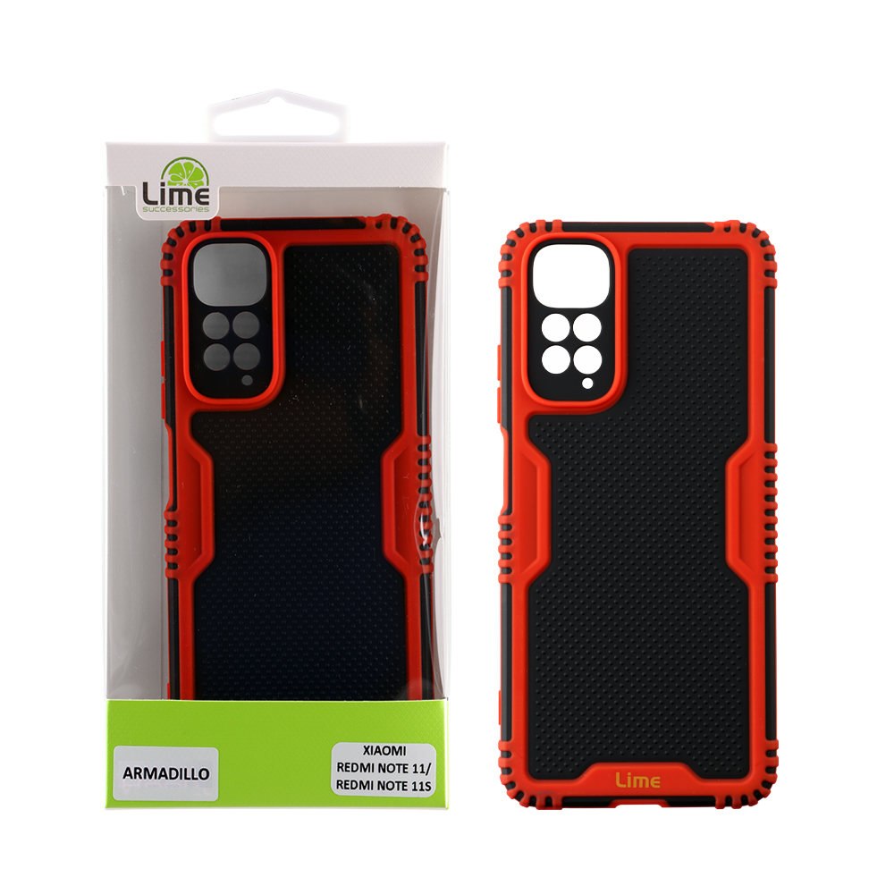 LIME ΘΗΚΗ XIAOMI REDMI NOTE 11/REDMI NOTE 11S 6.43" ARMADILLO FULL CAMERA PROTECTION RED