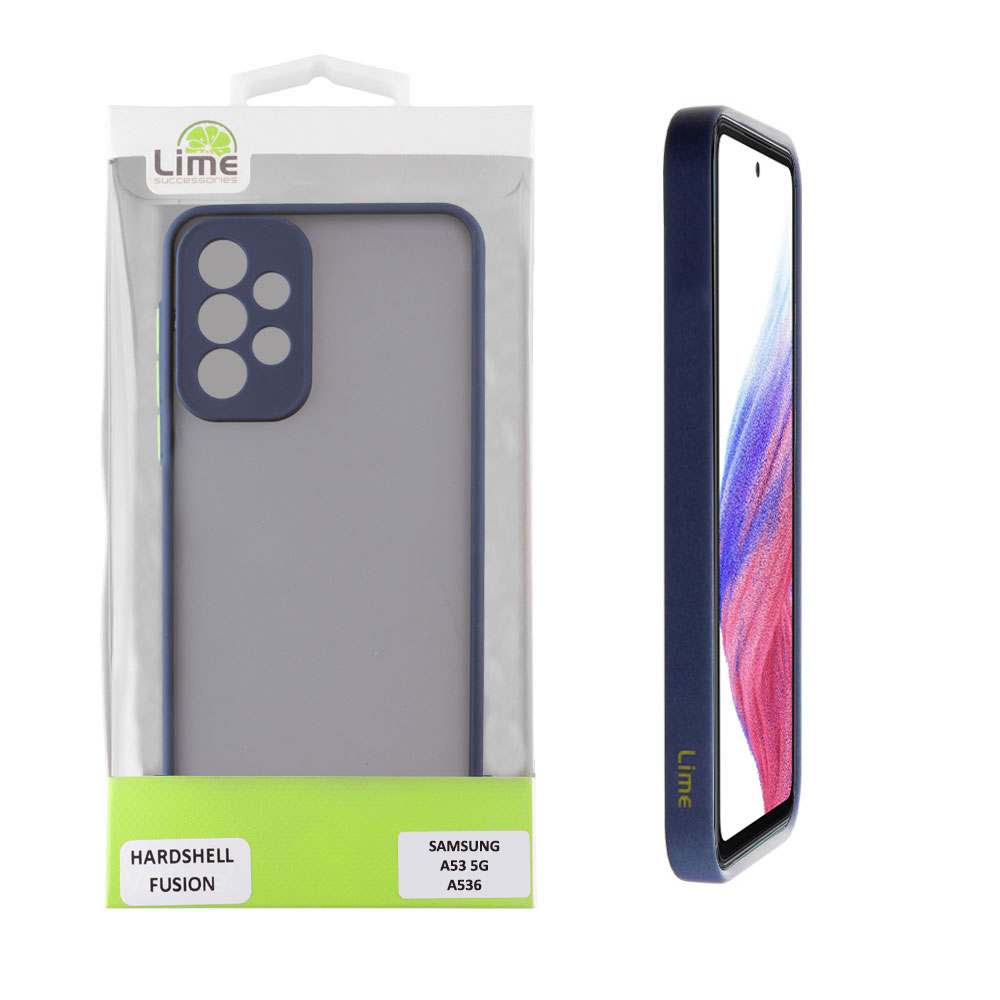 LIME ΘΗΚΗ SAMSUNG A53 5G A536 6.5" HARDSHELL FUSION FULL CAMERA PROTECTION BLUE WITH YELLOW KEYS