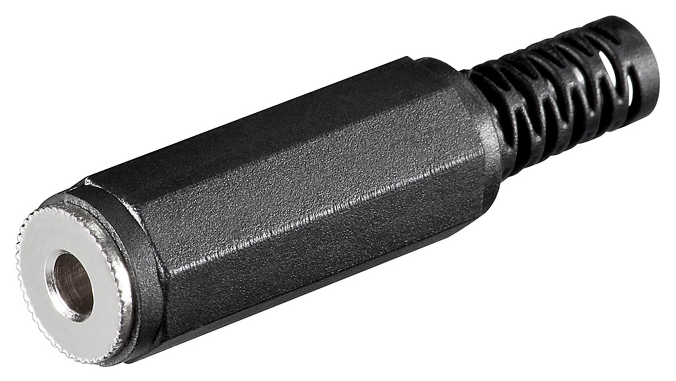 GOOBAY βύσμα 3.5mm female 11059, 3 pin, stereo, πλαστικό, μαύρο, 10τμχ