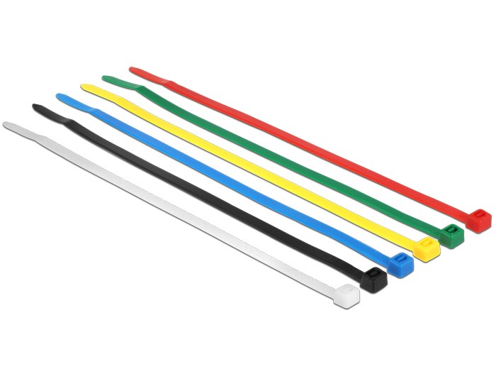DELOCK δεματικά καλωδίων, 200x3.6mm, χρωματιστά, 100τμχ