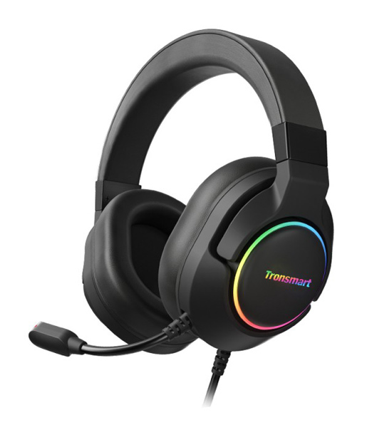 TRONSMART gaming headset Sparkle, USB, multiplatform, 50mm, μαύρο