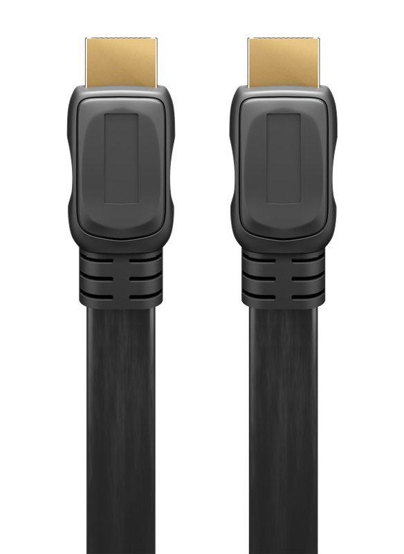 GOOBAY καλώδιο HDMI 2.0 61278, Ethernet flat 4K/60Hz 18 Gbps 1.5m, μαύρο