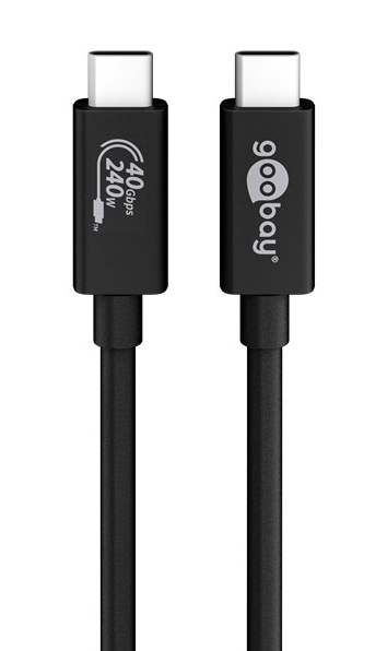 GOOBAY καλώδιο USB-C 61716, USB4 Gen 3x2, 240W, 40Gbps, 8K, 0.7m, μαύρο
