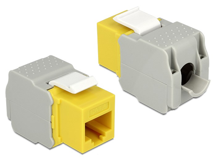 DELOCK Keystone Module RJ45 female, Cat.6 UTP, κίτρινο