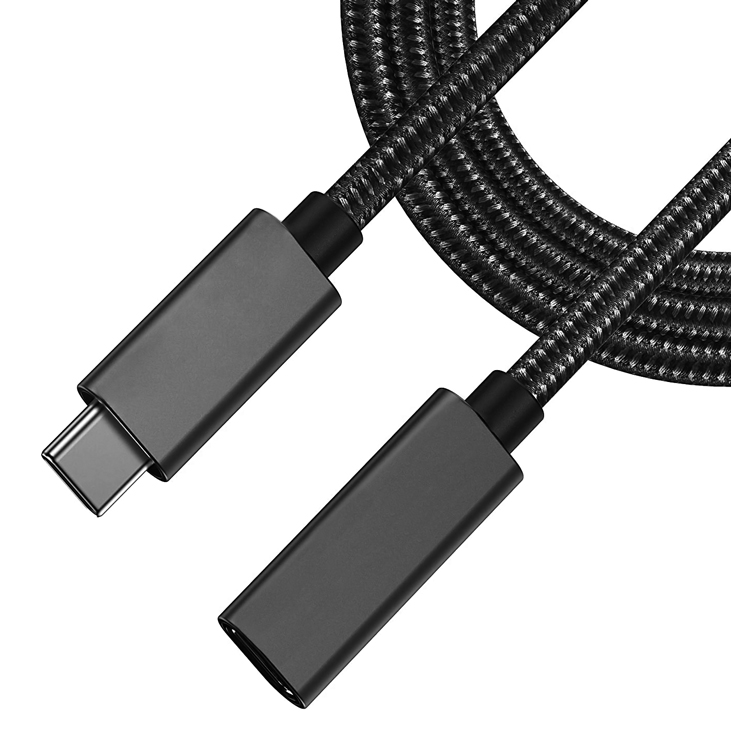 POWERTECH καλώδιο προέκτασης USB-C PTH-093, 100W, 10Gbps, 4K, 2m, μαύρο