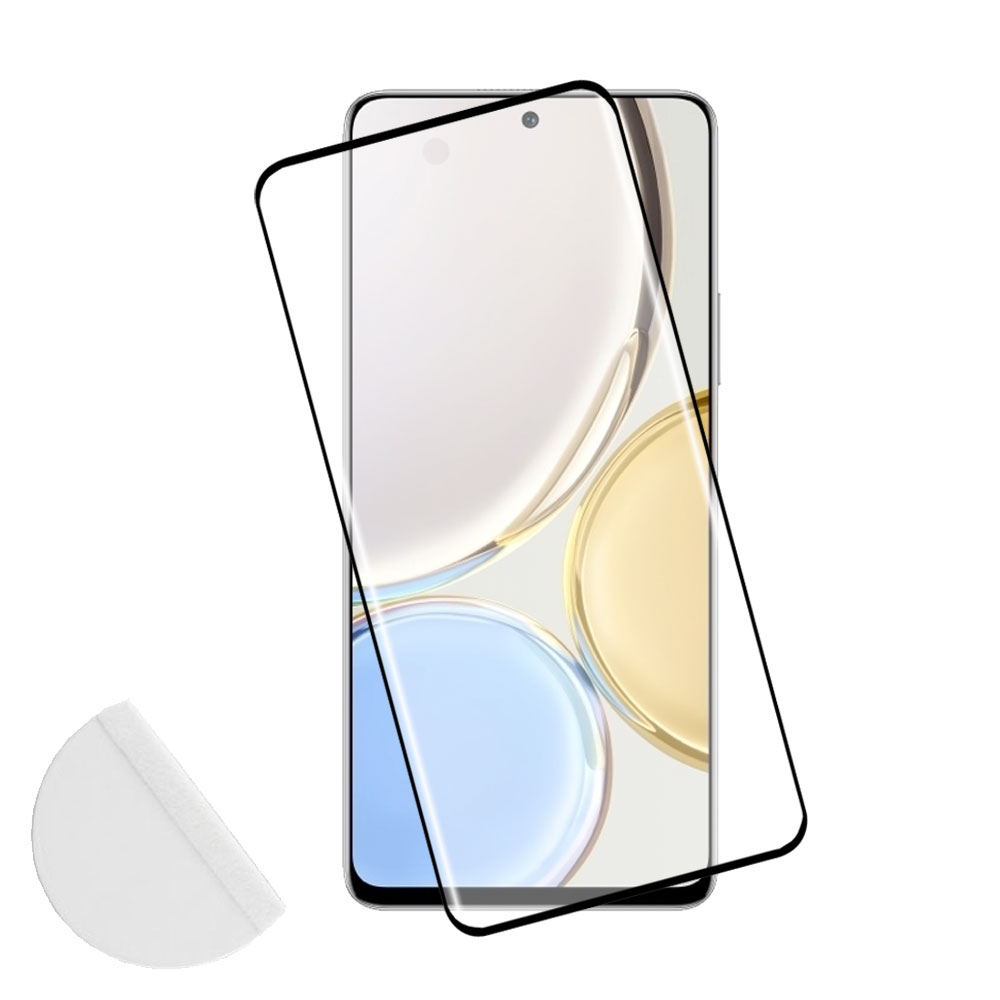 IDOL 1991 TEMPERED GLASS HONOR MAGIC 4 LITE 5G 6.81" 9H 0.30mm 3D FULL GLUE SEMI CURVED FINGER UNLOCK BLACK + SQUEEZY CARD