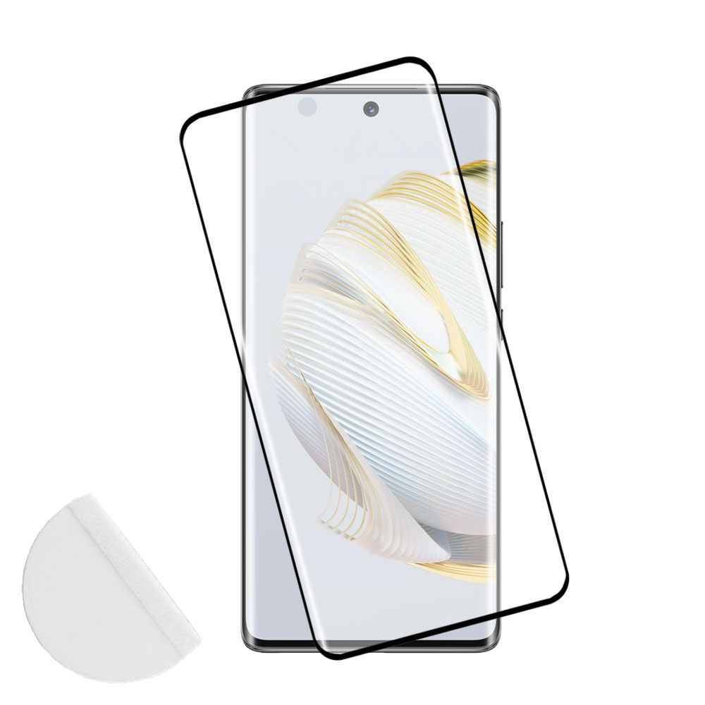 IDOL 1991 TEMPERED GLASS HUAWEI NOVA 10 6.67" 9H 0.30mm 3D FULL GLUE SEMI CURVED FINGER UNLOCK BLACK + SQUEEZY CARD