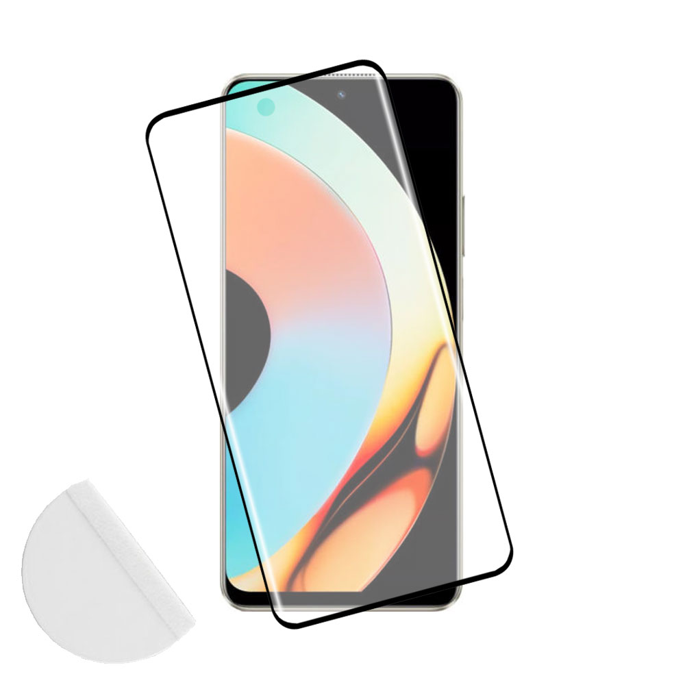 IDOL 1991 TEMPERED GLASS REALME 10 PRO+ 5G 6.7" 9H 0.30mm 3D FULL GLUE SEMI CURVED FINGER UNLOCK BLACK + SQUEEZY CARD