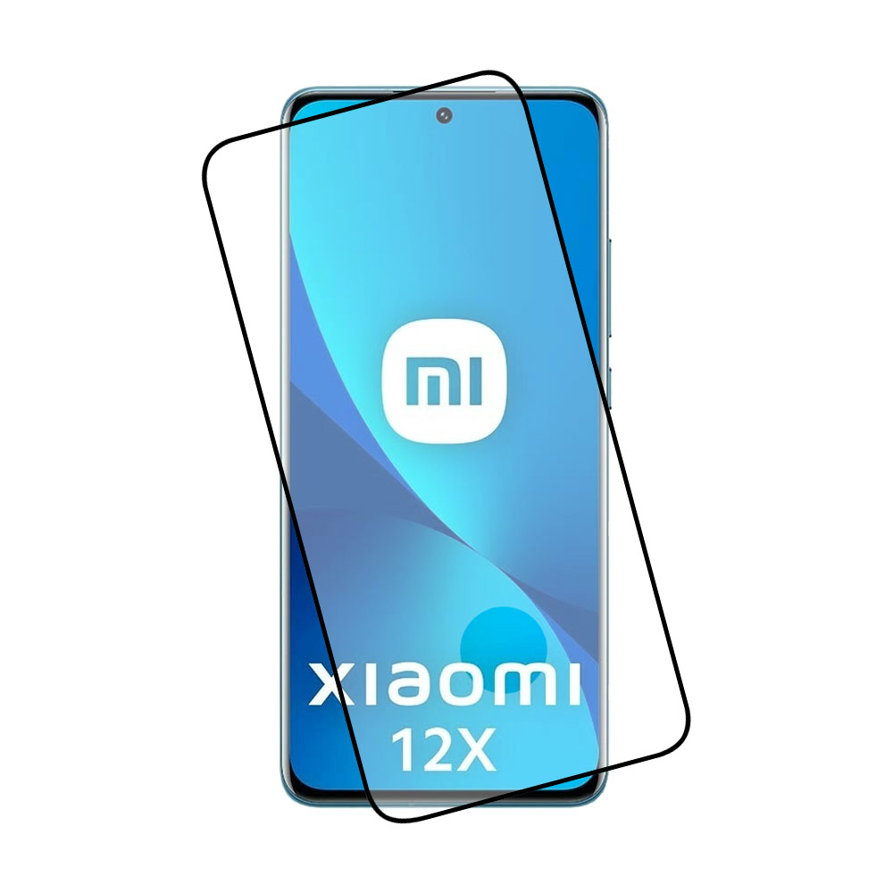 IDOL 1991 TEMPERED GLASS XIAOMI 12/12X 6.28" 9H 0.25mm 3D EDGE GLUE SEMI CURVED FINGER UNLOCK BLACK