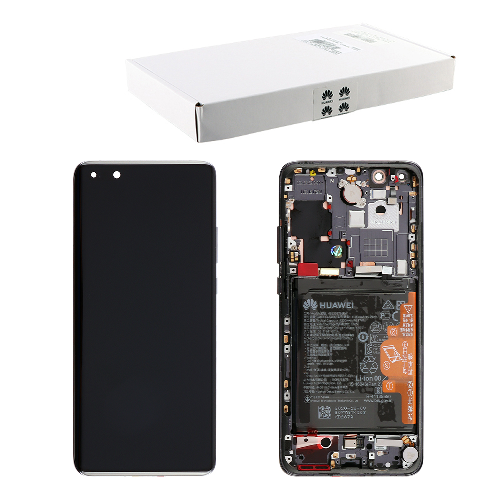 HUAWEI P40 PRO ΟΘΟΝΗ + TOUCH SCREEN + LENS + FRAME + BATTERY 02353PJG BLACK ORIGINAL SERVICE PACK