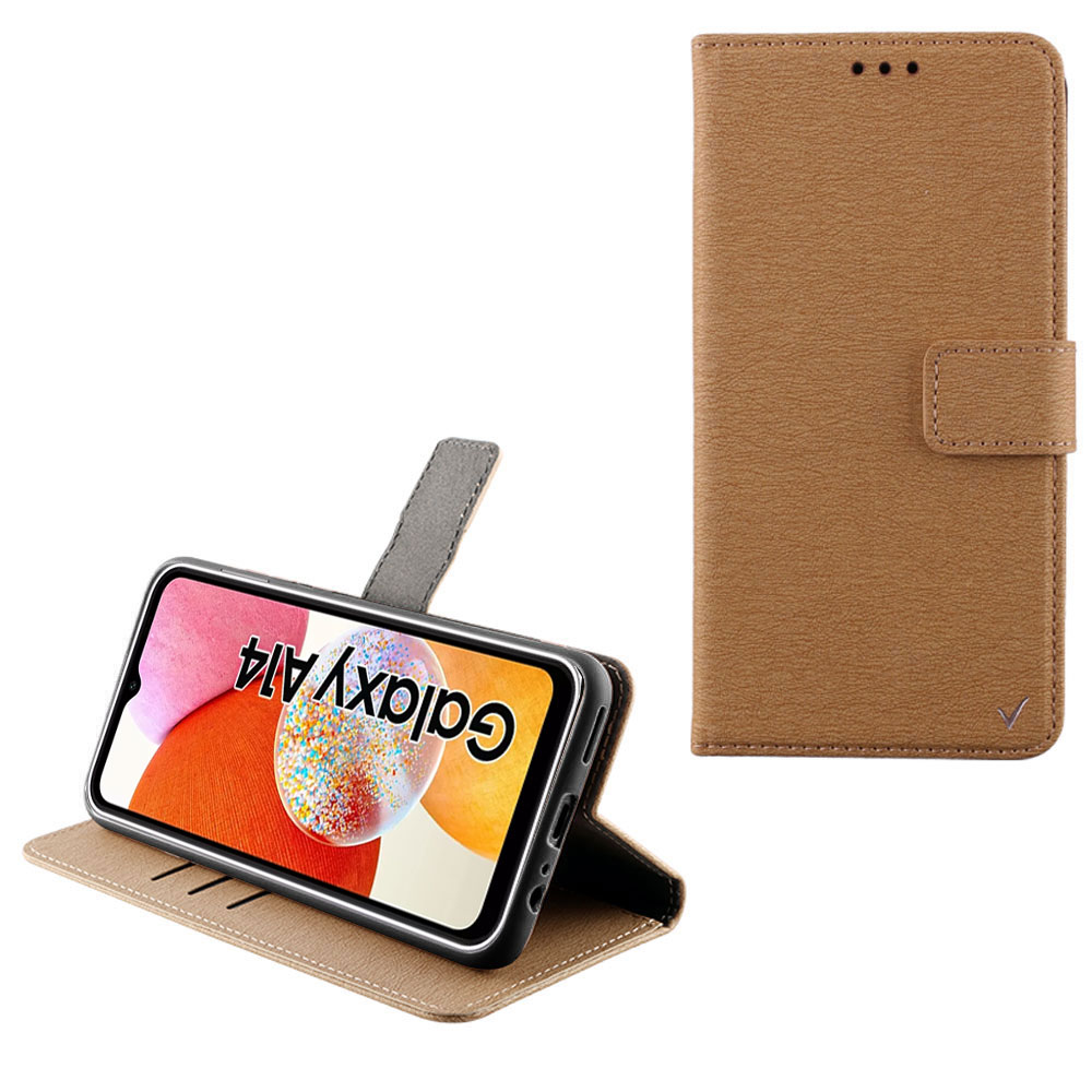 VOLTE-TEL ΘΗΚΗ SAMSUNG A14 4G A145/A14 5G A146 6.6" ALLURE MAGNET BOOK STAND CLIP GOLD