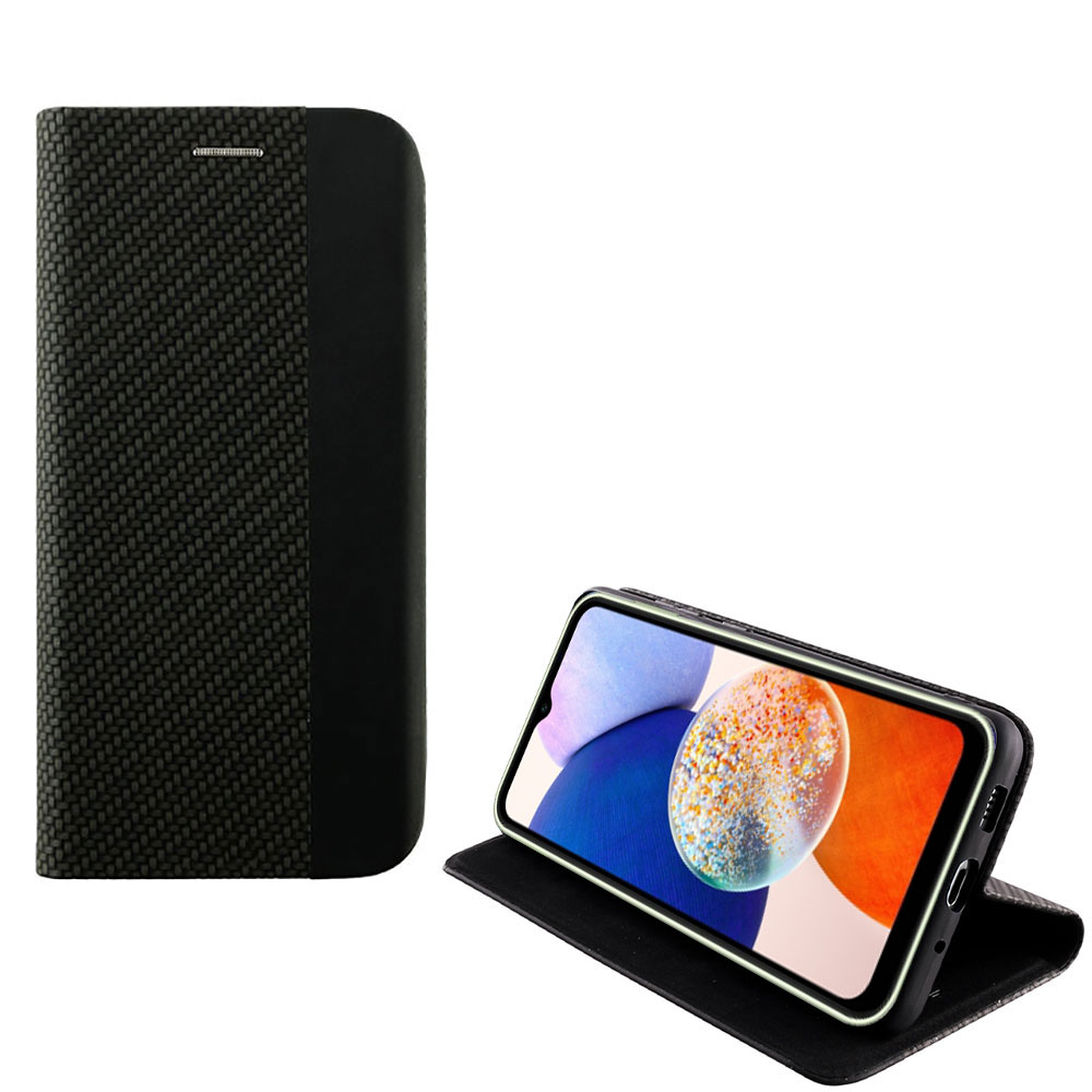 IDOL 1991 ΘΗΚΗ SAMSUNG A14 4G A145/A14 5G A146 6.6" ELITE ANTI-RFID BOOK STAND BLACK