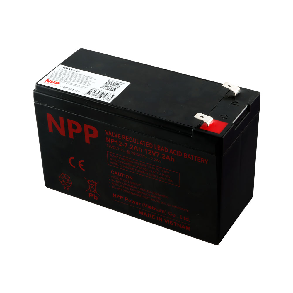 NPP ΜΠΑΤΑΡΙΕΣ ΜΟΛΥΒΔΟΥ 12V 7.2Ah (151X65X95) NP12-7.2 ΑΚΡΟΔΕΚΤΗΣ T2/F2 6.35mm