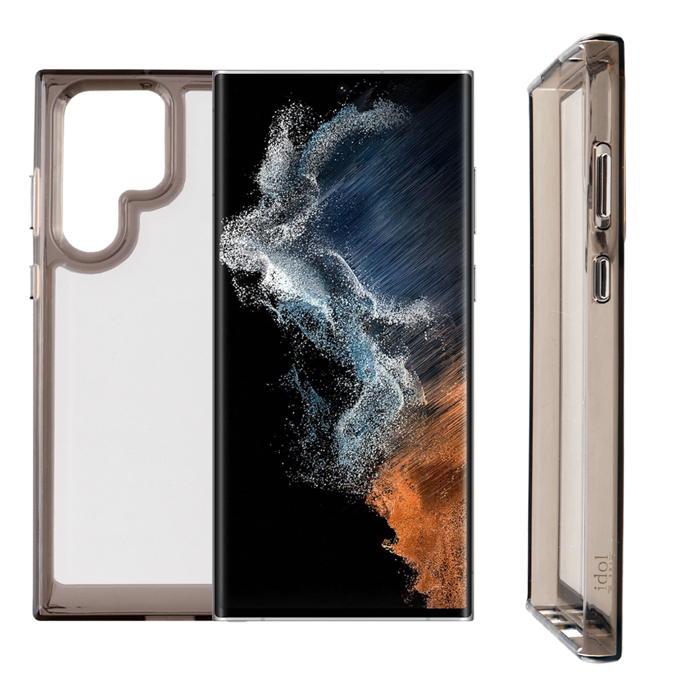 IDOL 1991 ΘΗΚΗ SAMSUNG S22 ULTRA 5G S908 6.8" CRISTALYTE TPU CAMERA GUARD ΔΙΑΦΑΝΗ ΓΚΡΙ