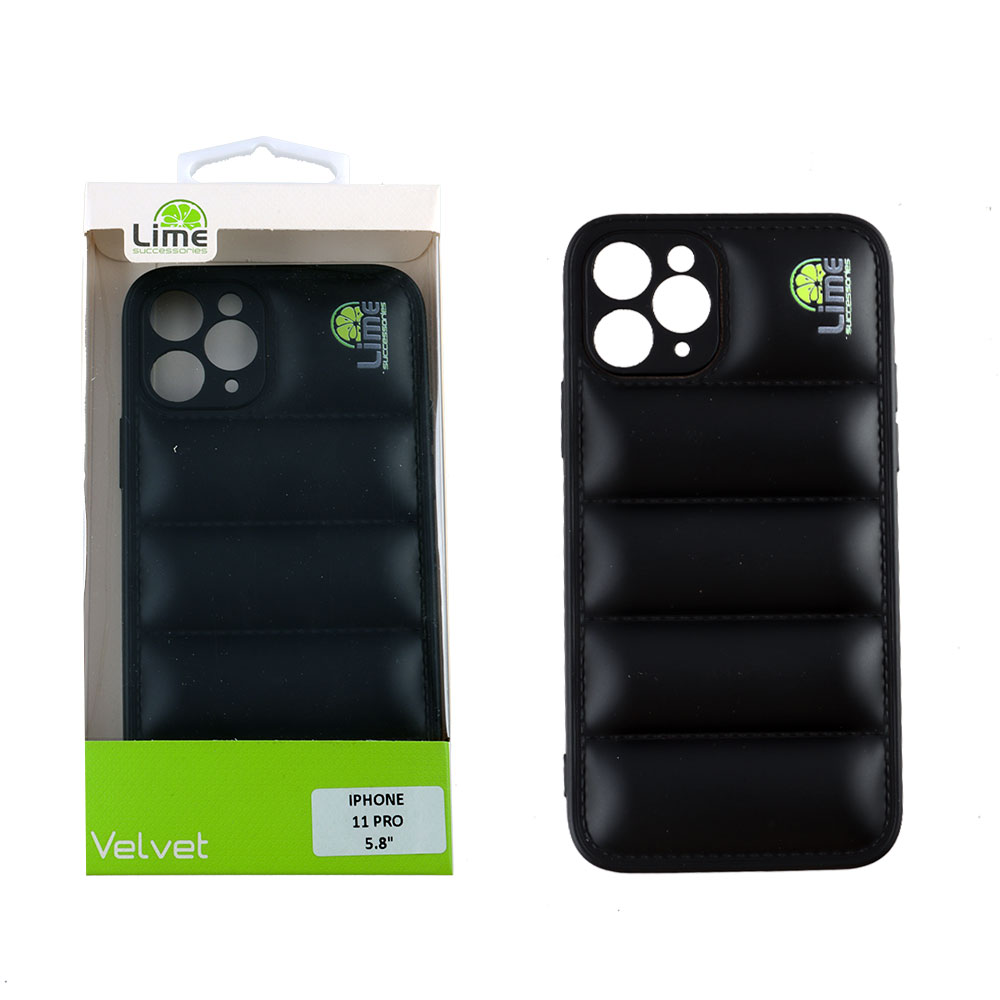 LIME ΘΗΚΗ IPHONE 11 PRO 5.8" BUMPY PUFFER TPU FULL CAMERA PROTECTION BLACK
