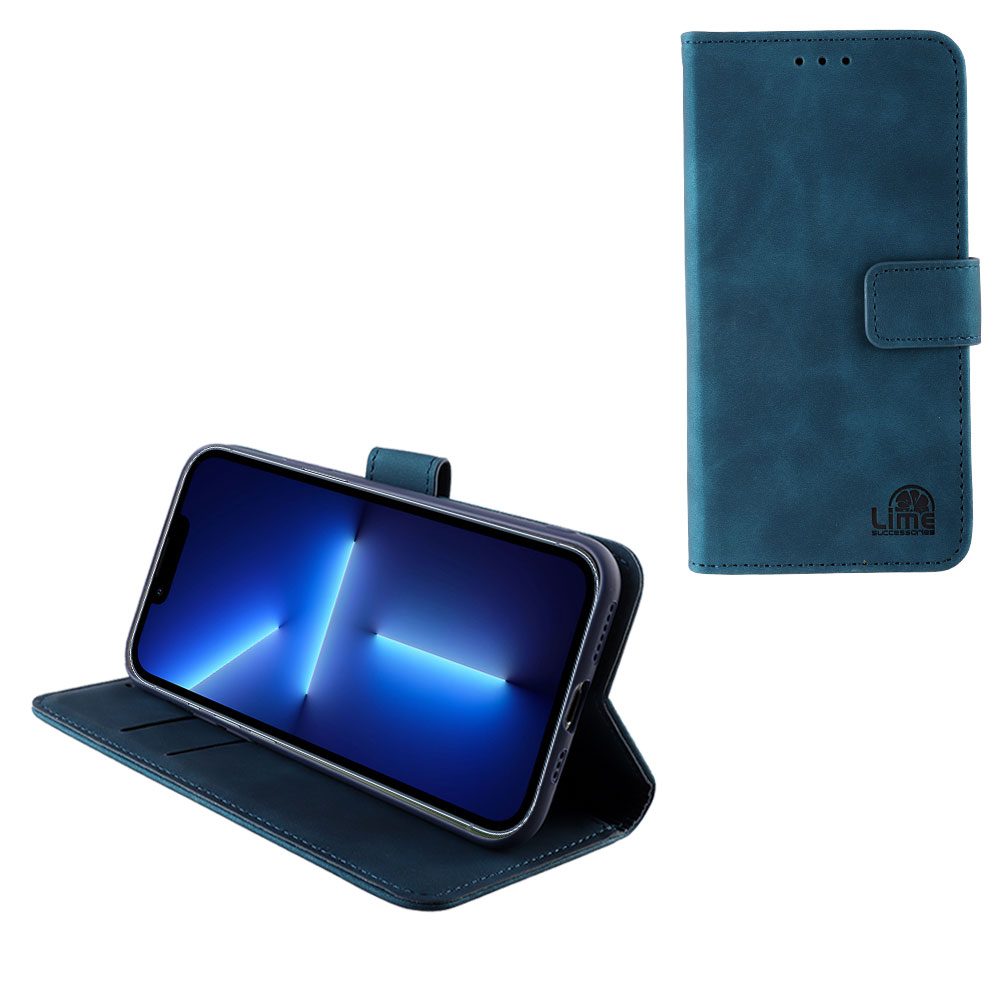 LIME ΘΗΚΗ IPHONE 13 PRO MAX 6.7" ESSENTIAL MAGNET BOOK STAND CLIP DARK BLUE