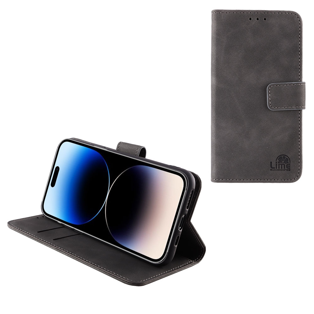 LIME ΘΗΚΗ IPHONE 14 PRO MAX 6.7" ESSENTIAL MAGNET BOOK STAND CLIP GREY